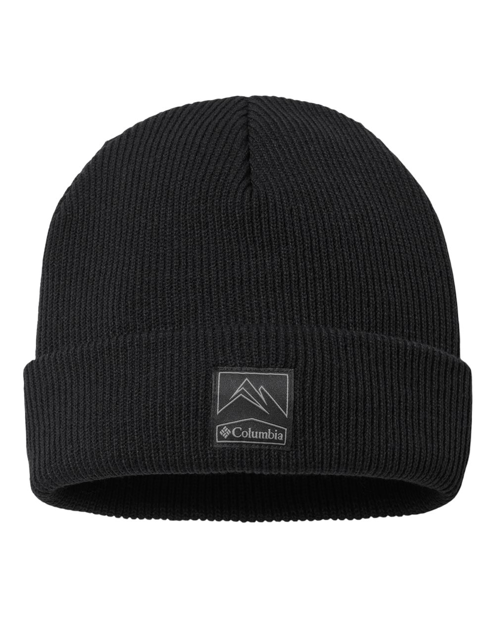 Front View of Black Whirlibird™ Cuffed Beanie - 191132