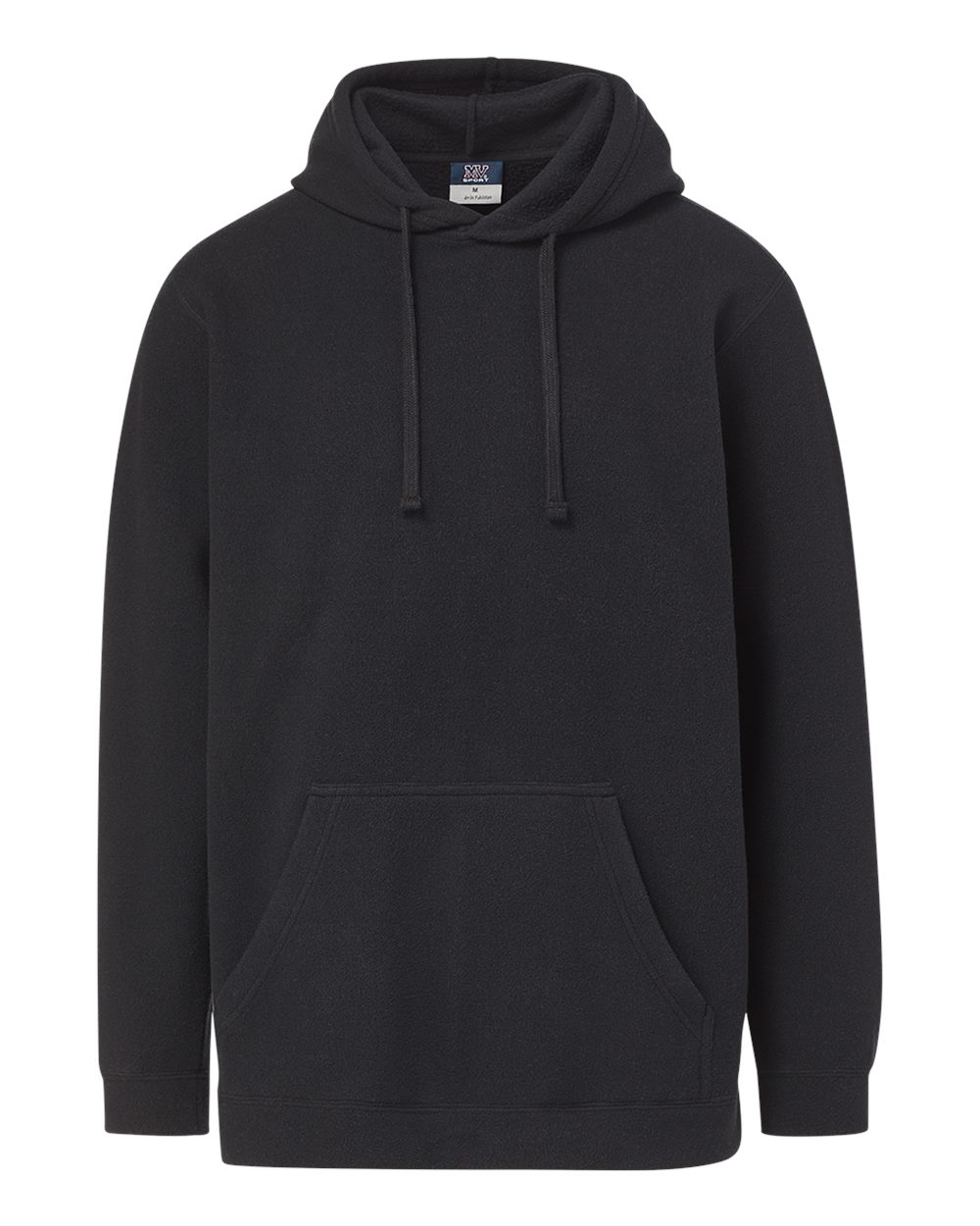 Front View of Black Whisper Fleece™ Hooded Sweatshirt - 24701