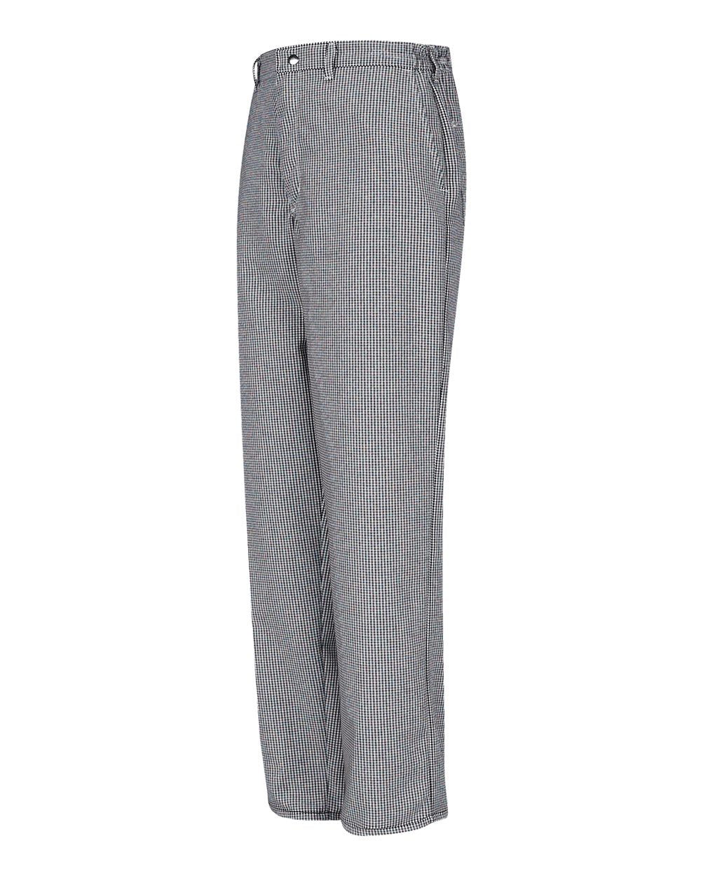 Front View of Black/ White Check - 24I Cook Pants Extended Sizes - 2020EXT