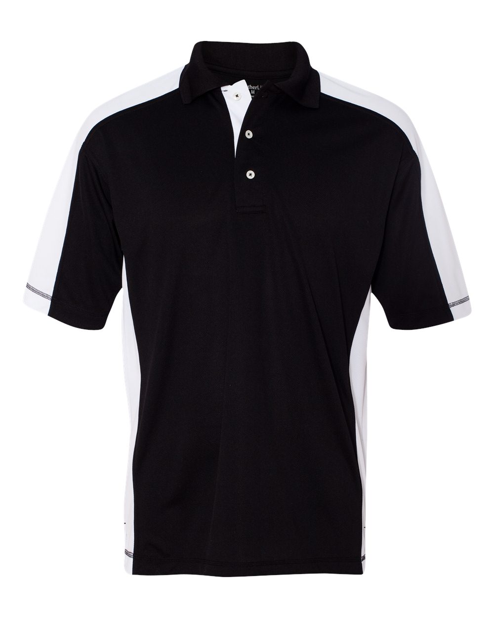 Black/ White Colorblocked Moisture Free Mesh Polo - 0465
