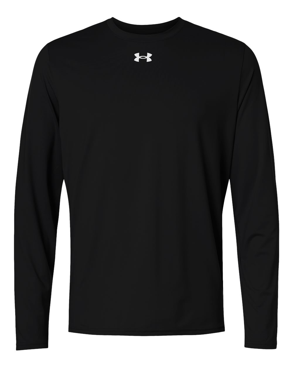 Front View of Black/ White Men's Team Vanish Long Sleeve T-Shirt - 6014166 plain
