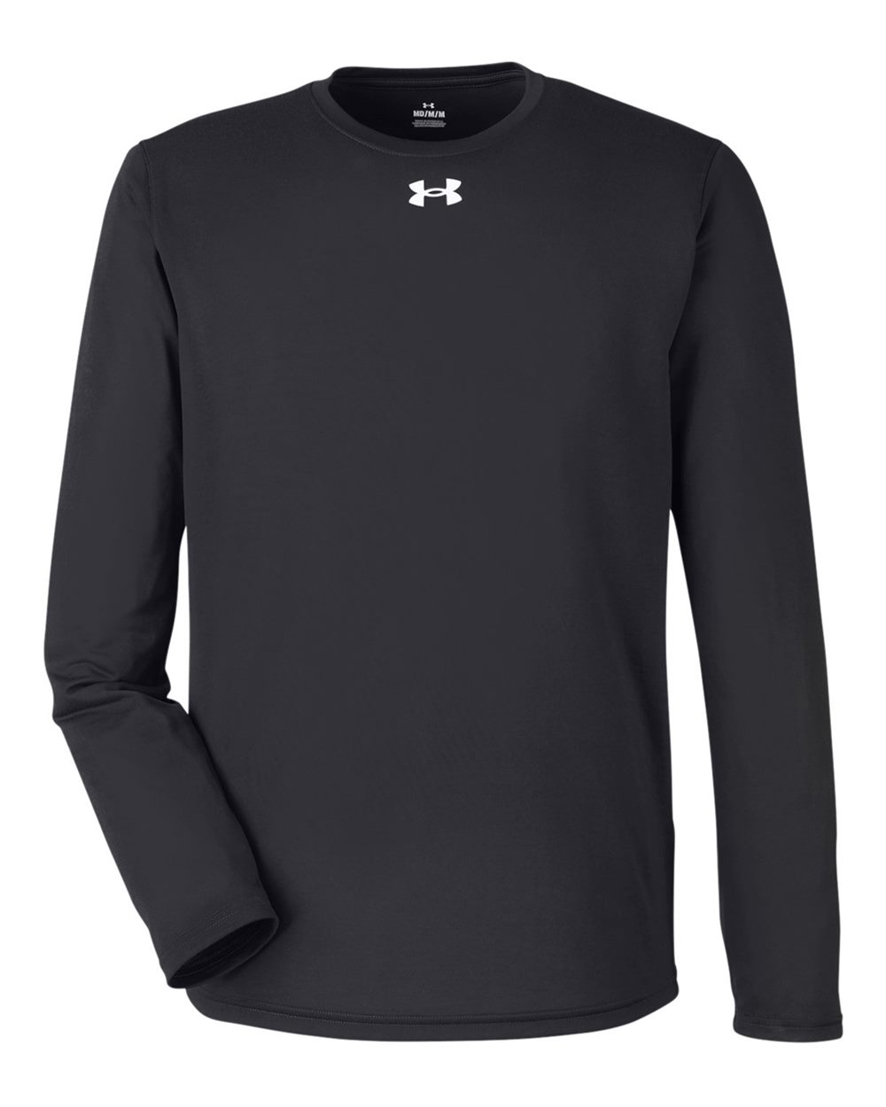 Front View of Black/ White Team Tech™ Long Sleeve T-Shirt - 1376843 plain