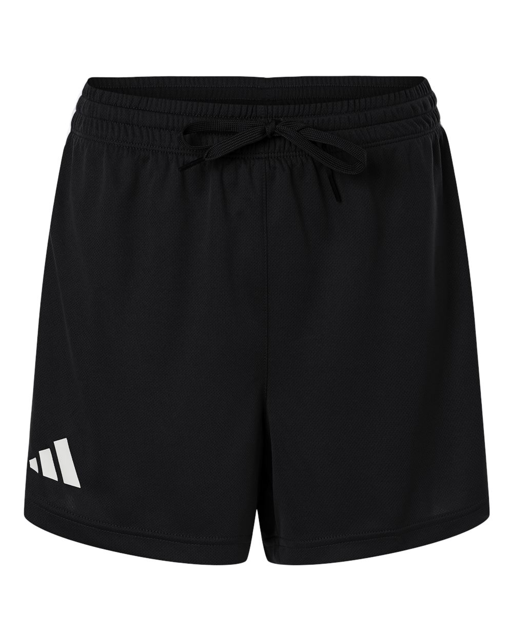 Front View of Black/ White Women's 3-Stripes 3" Shorts - AT301