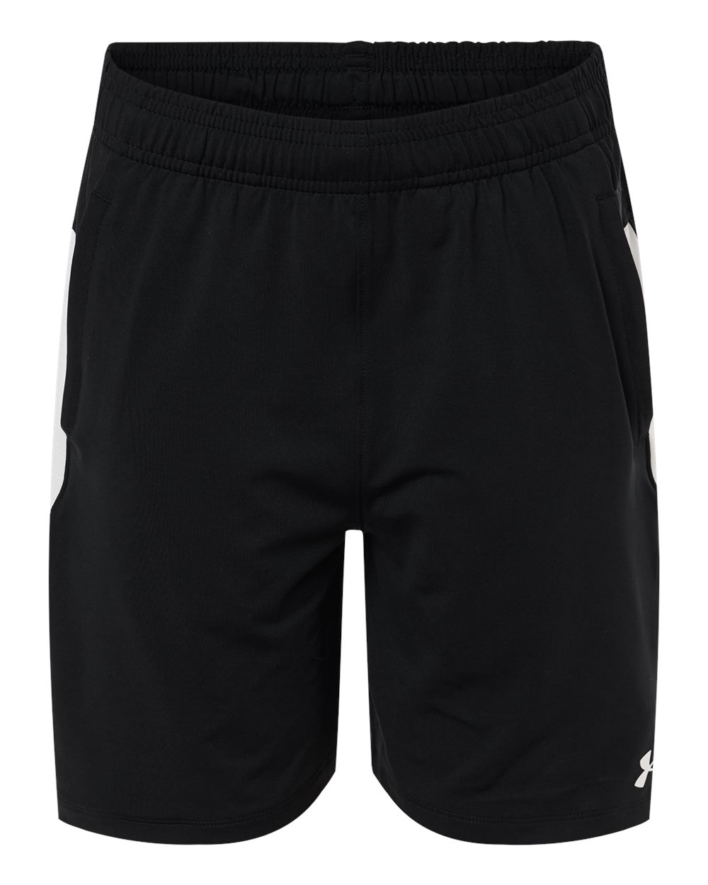 Front View of Black/ White Youth Tech Vent Short - 6012348
