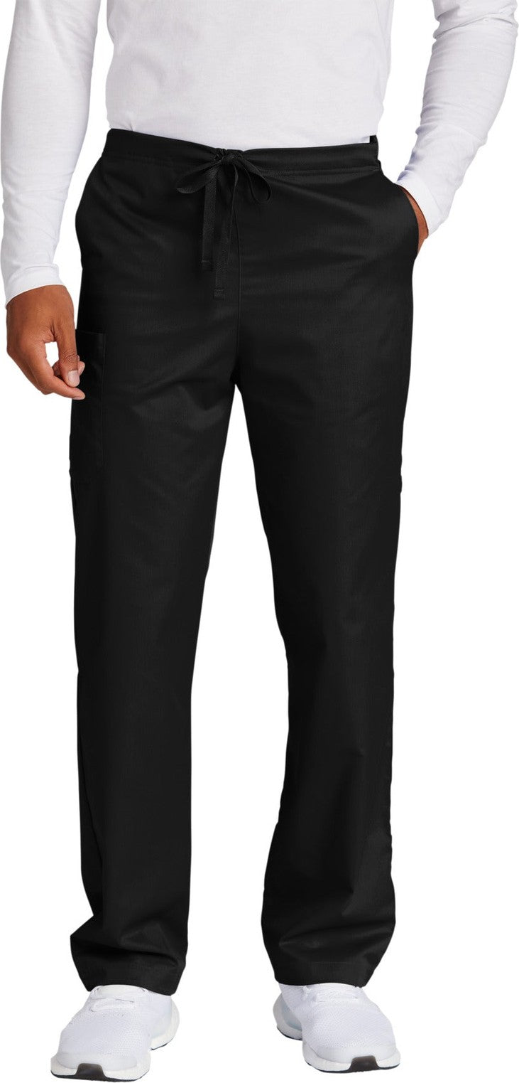 Front View of Black Wink Unisex Short WorkFlex Cargo Pant WW3150S