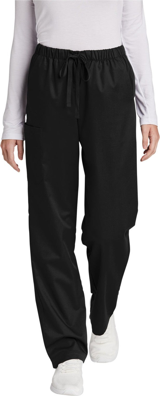 Front View of Black Wink Women's Petite WorkFlex Cargo Pant WW4550P