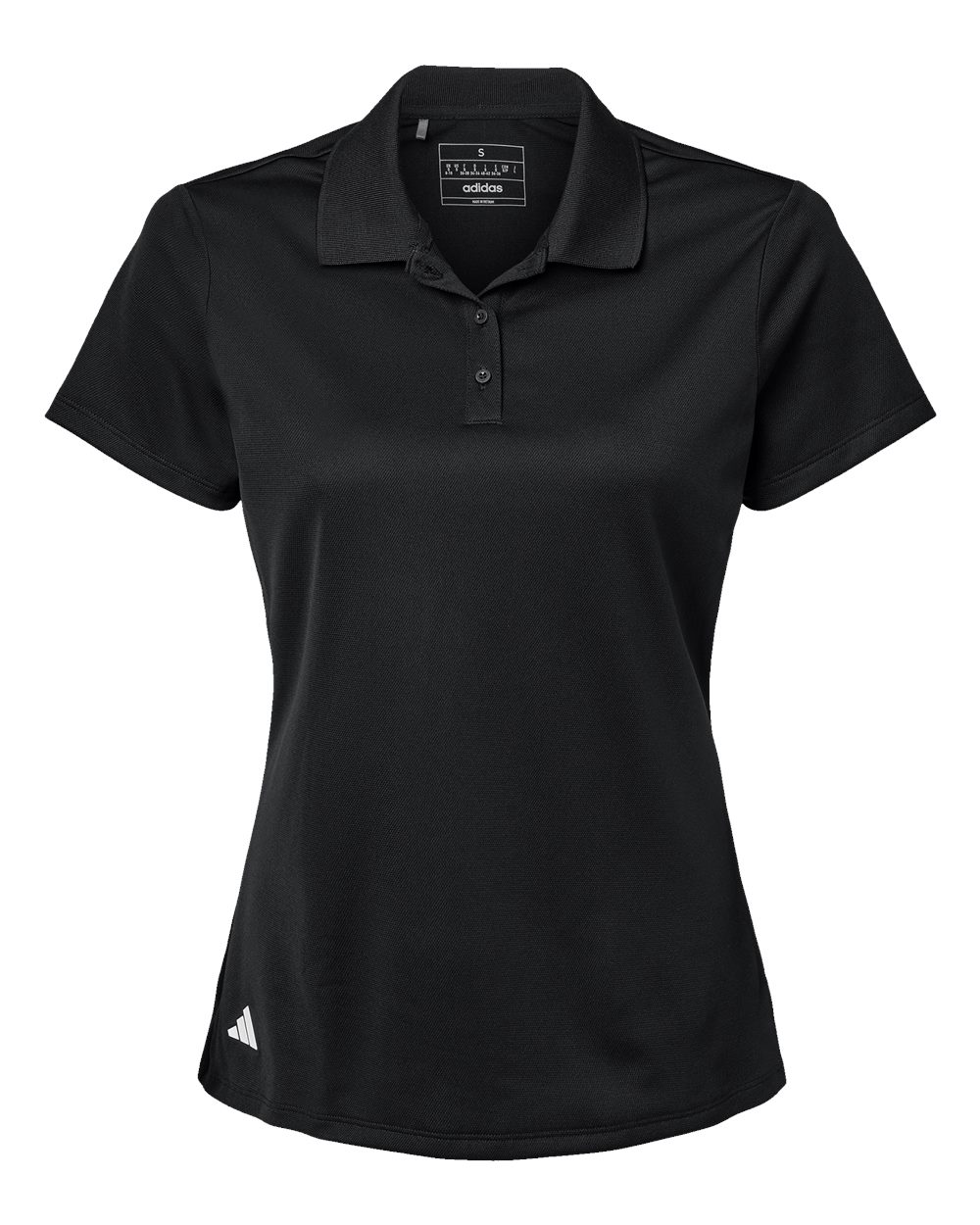 Front View of Black Women's Basic Sport Polo - A431