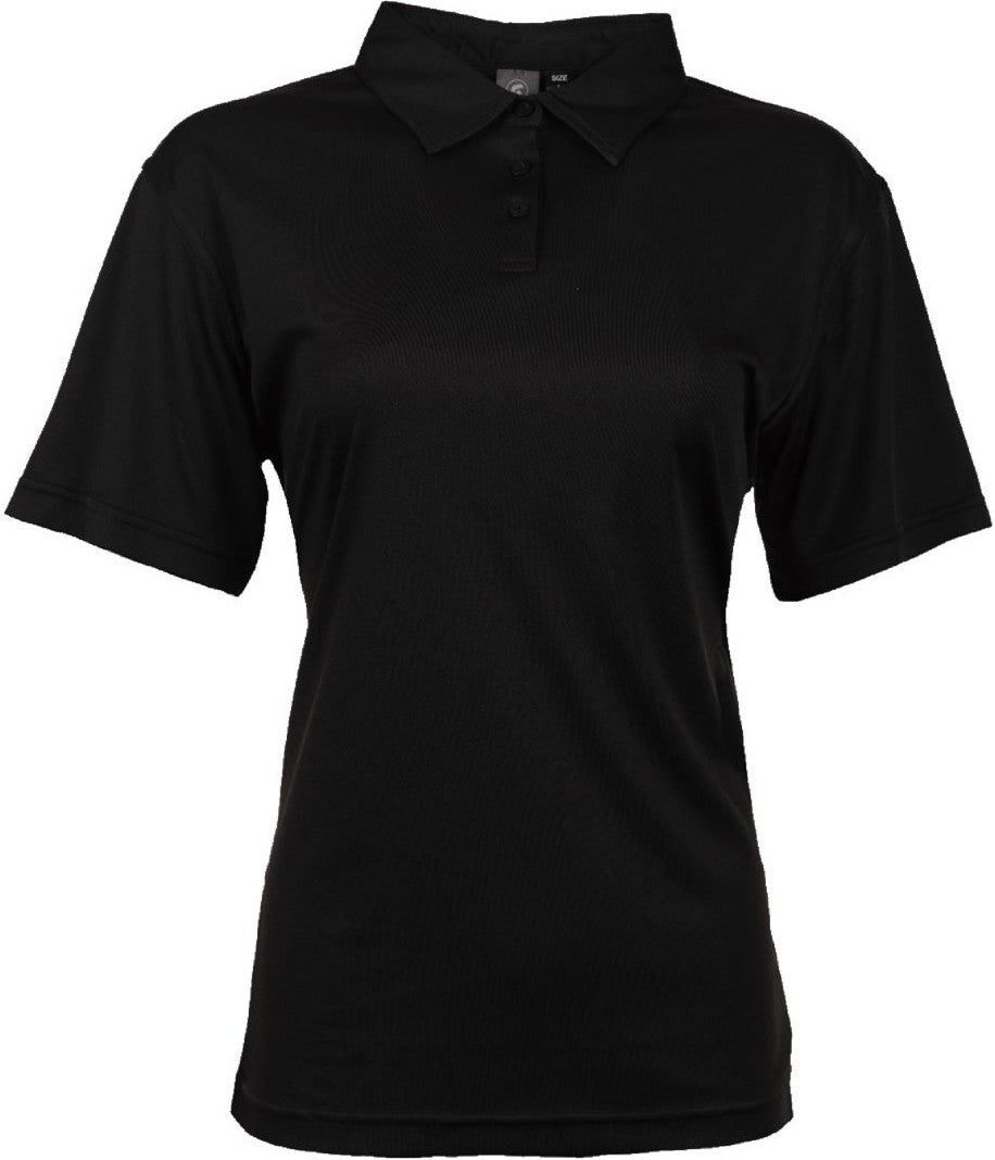 Front View of Black Women&#39;s Burn Golf Polo - 5101