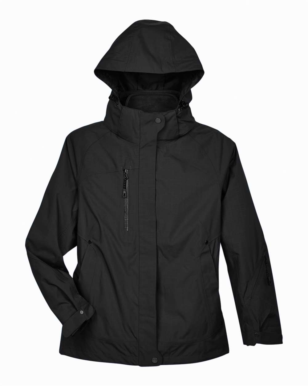 Front View of Black Women's Caprice 3-in-1 Jacket with Soft Shell Liner - 78178