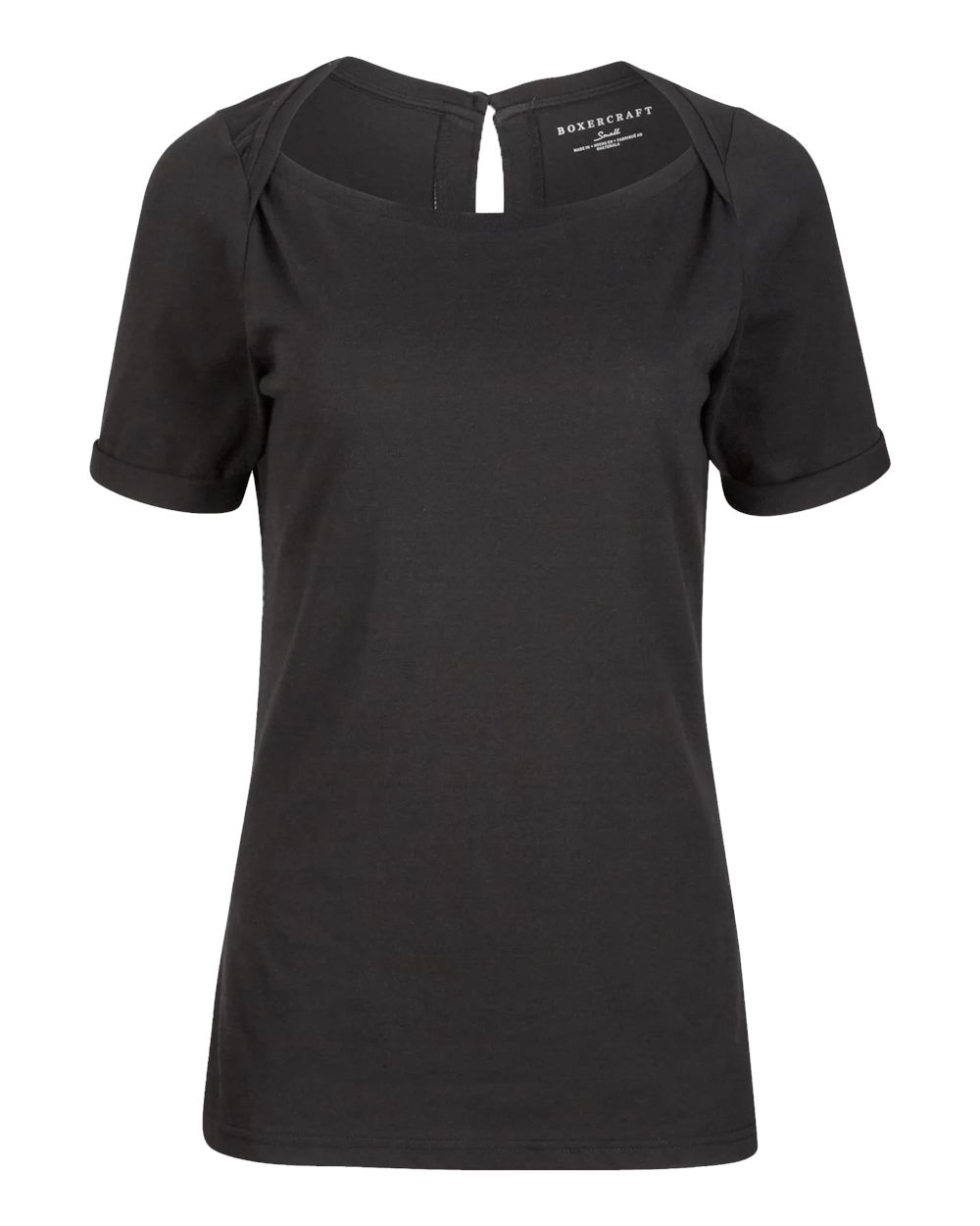 Front View of Black Women's Carefree T-shirt - BW2404