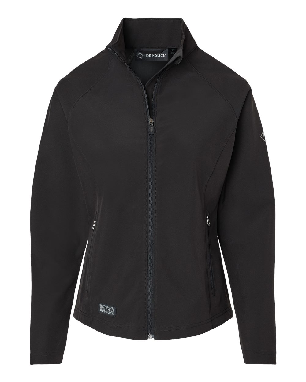 Front View of Black Women's Contour Soft Shell Jacket - 9439