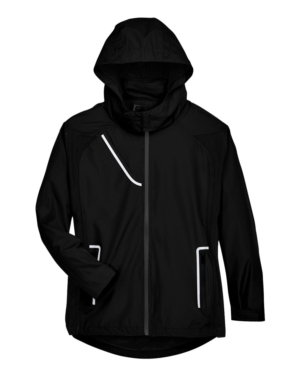 Front View of Black Women's Dominator Waterproof Jacket - TT86W