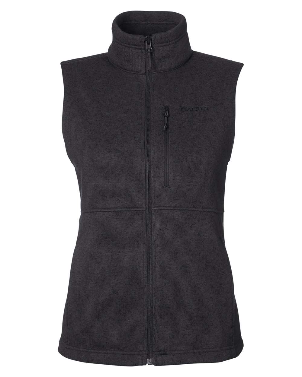 Front View of Black Women's Dropline Vest - M13225