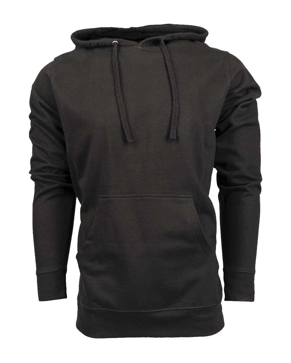 Front View of Black Women's Enzyme-Washed French Terry Hooded Sweatshirt - 5605