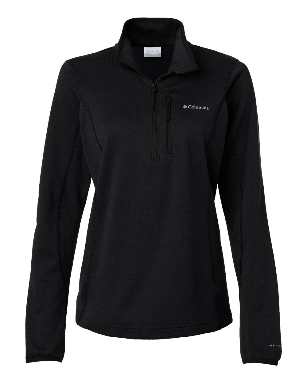 Front View of Black Women&#39;s Essential Hike™ Grid Fleece Half-Zip Pullover - 213624