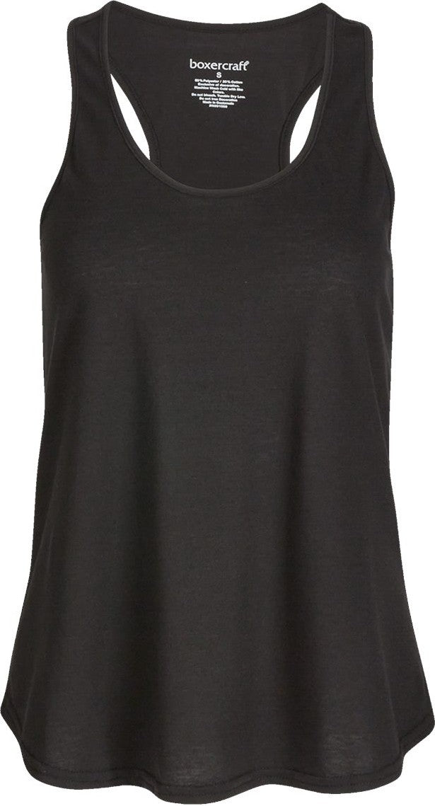 Front View of Black Women's Essential Racerback Tank Top - BW2502