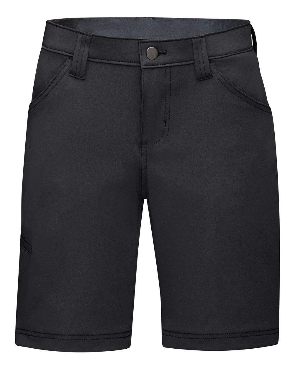 Front View of Black Women&#39;s Extended Sizes Cooling Work Shorts - TPW3EXT