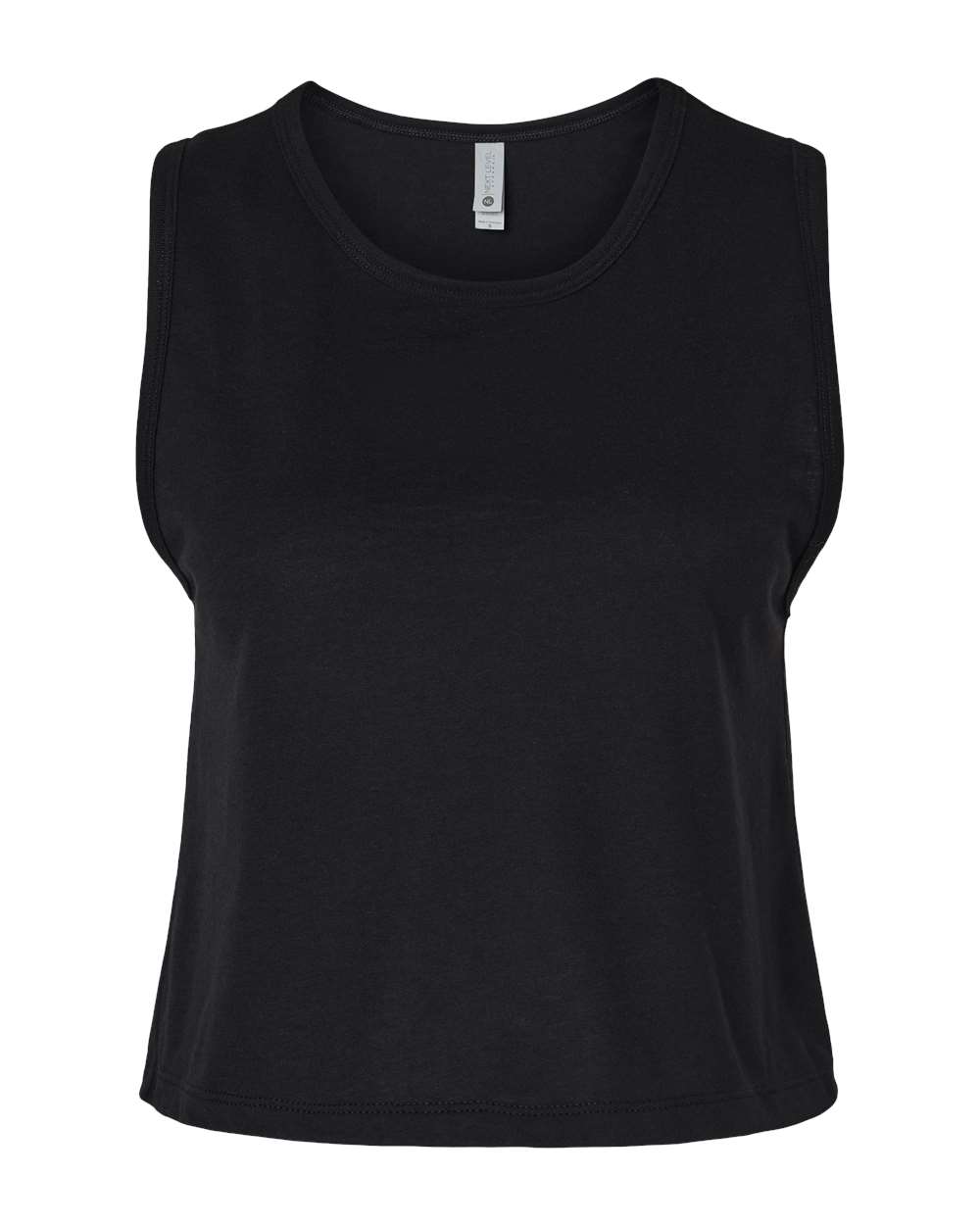 Front View of Black Women's Festival Crop Tank - 5083