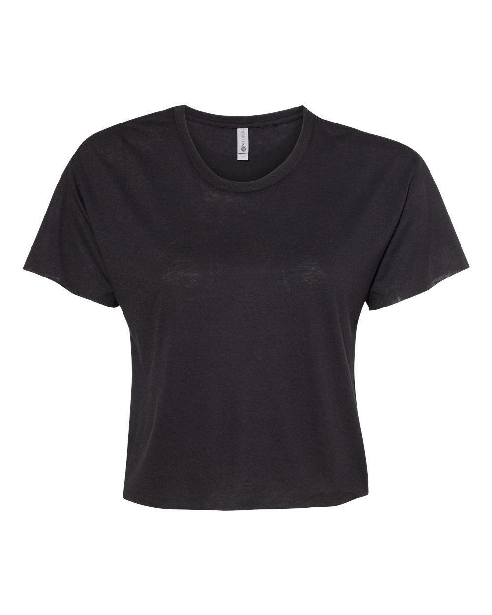 Front View of Black Women's Festival Crop Top - 5080