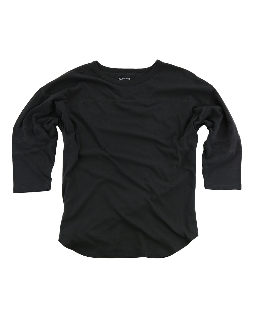 Front View of Black Women's Garment-Dyed Vintage Jersey - T19