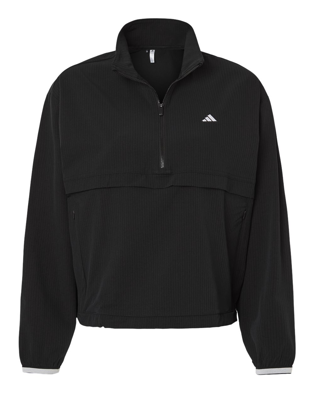 Front View of Black Women&#39;s Go-To Quarter-Zip Jacket - A1012