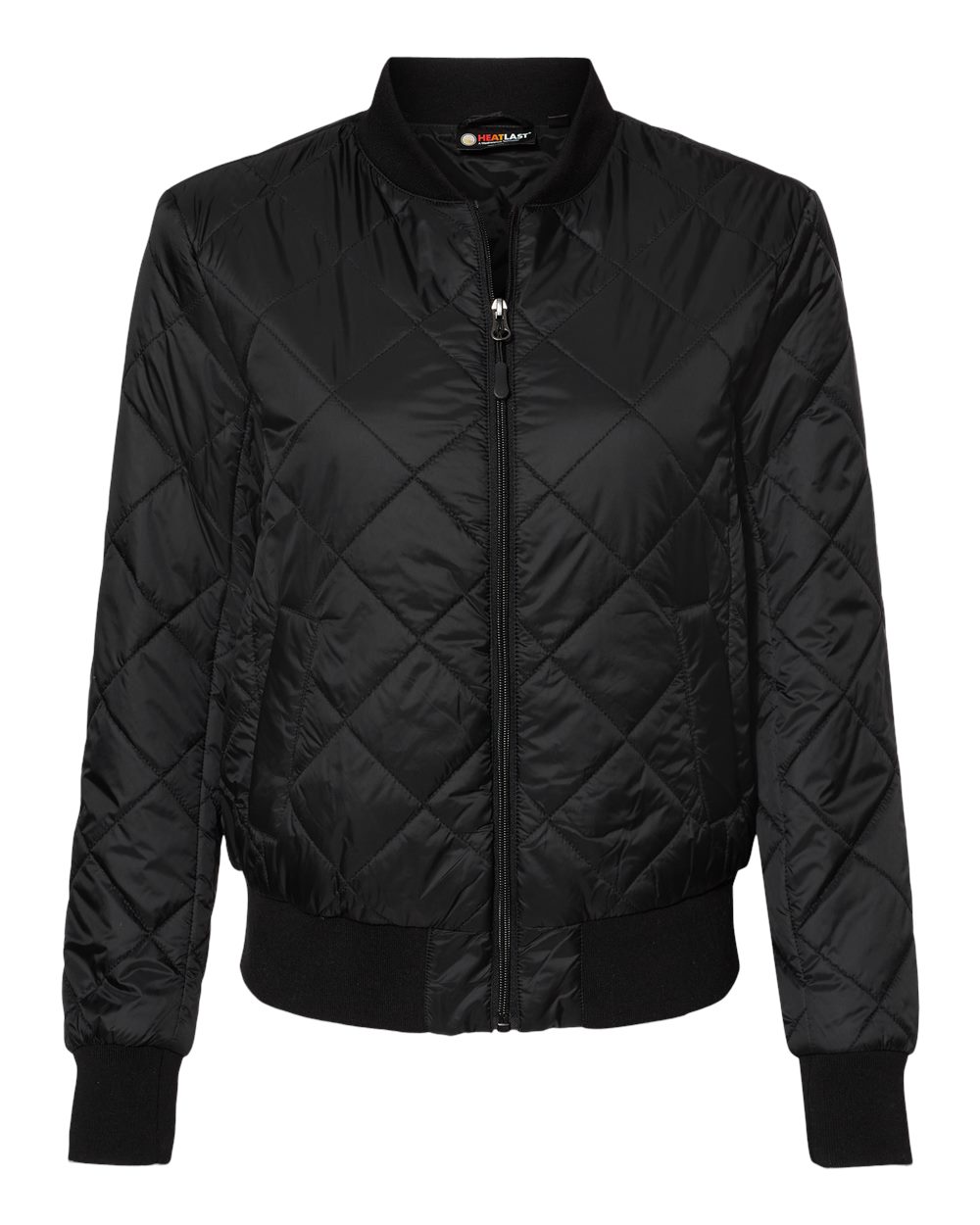 Front View of Black Women's HeatLast™ Quilted Packable Bomber - W21752