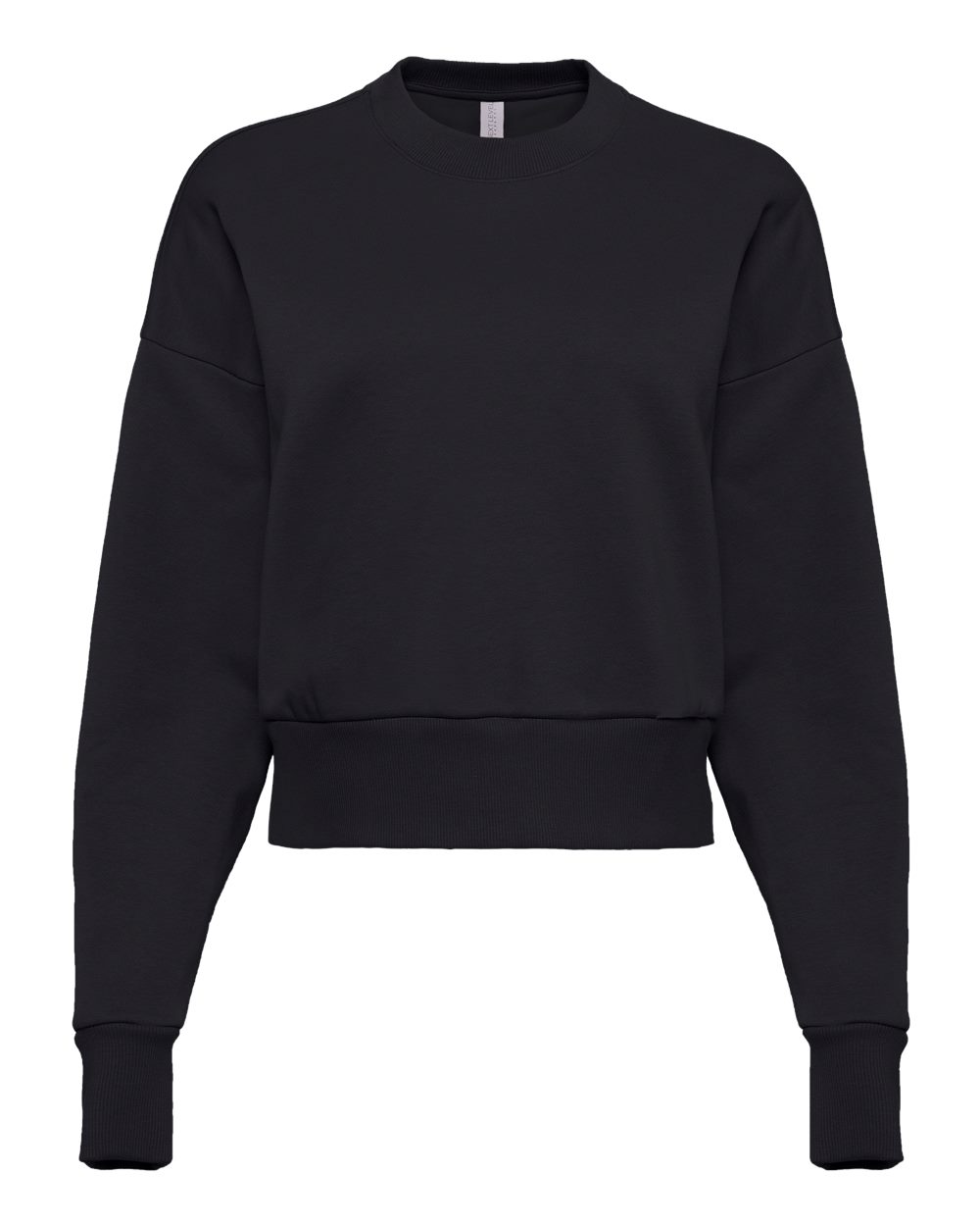 Front View of Black Women's Heavyweight Crewneck Sweatshirt - 9087