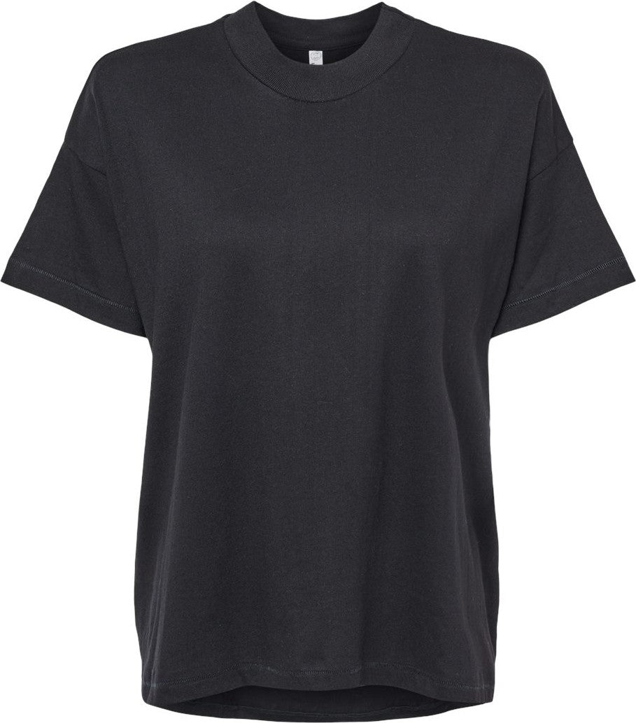 Front View of Black Women's Hi-Lo Tee - 3519