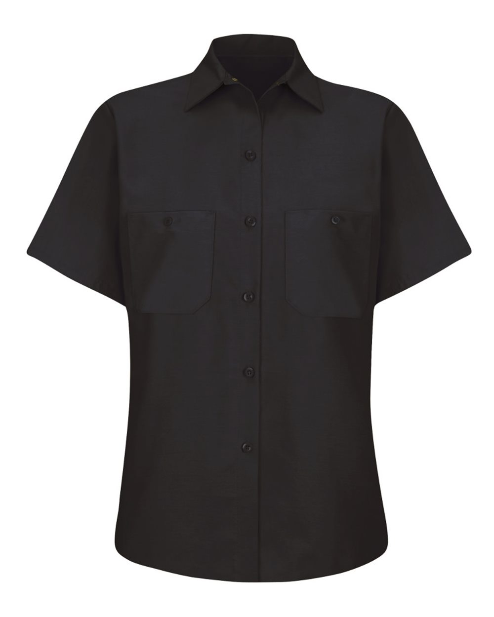 Front View of Black Women's Industrial Work Shirt - SP23