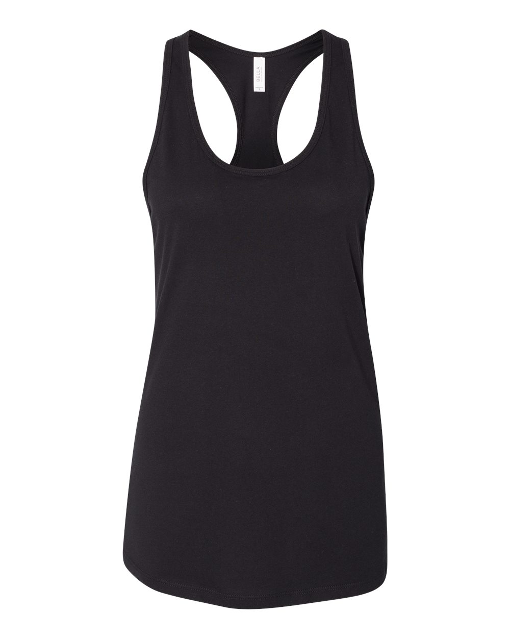 Front View of Black Women&#39;s Jersey Racerback Tank - 6008