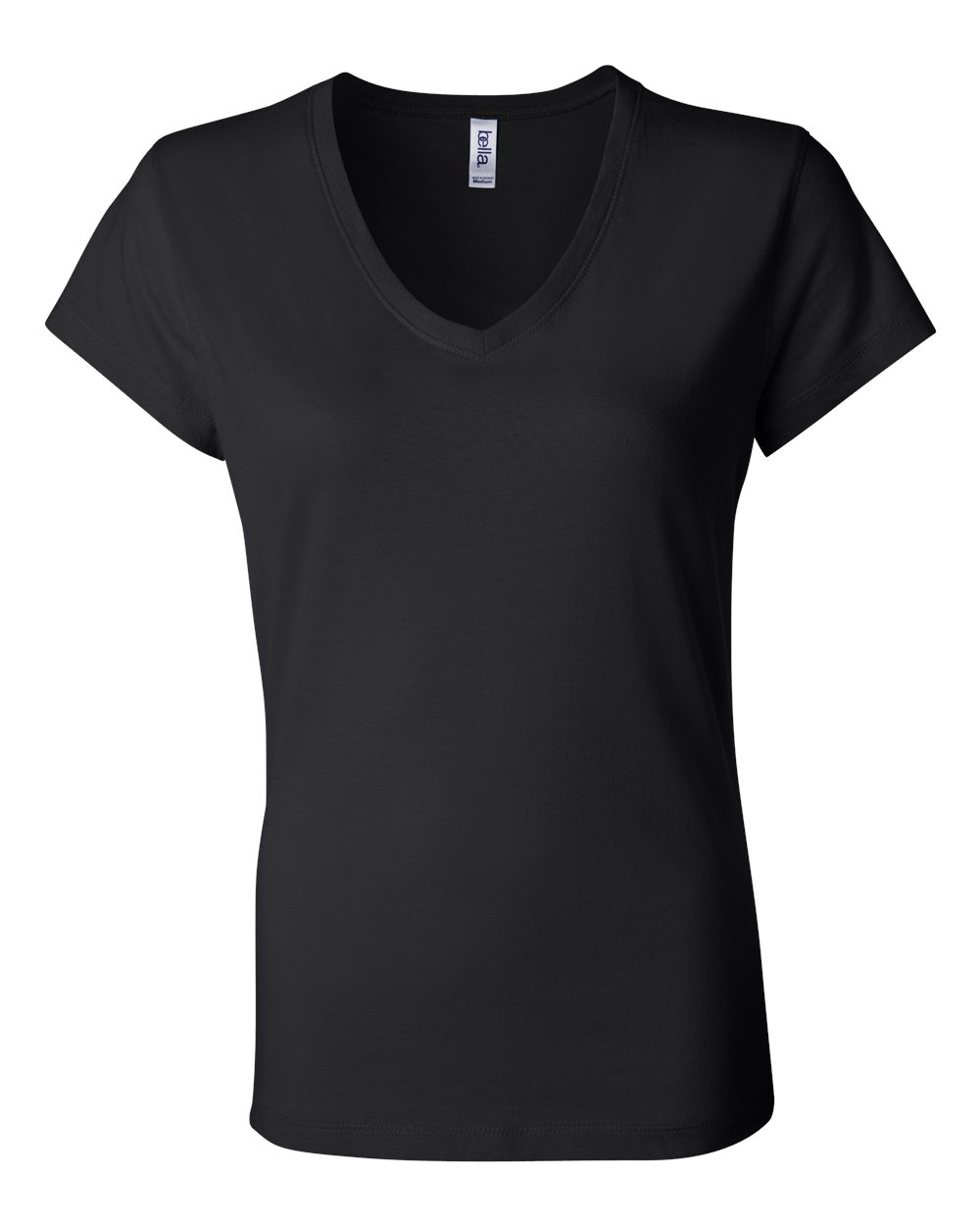 Black Women’s Jersey V-Neck Tee - 6005