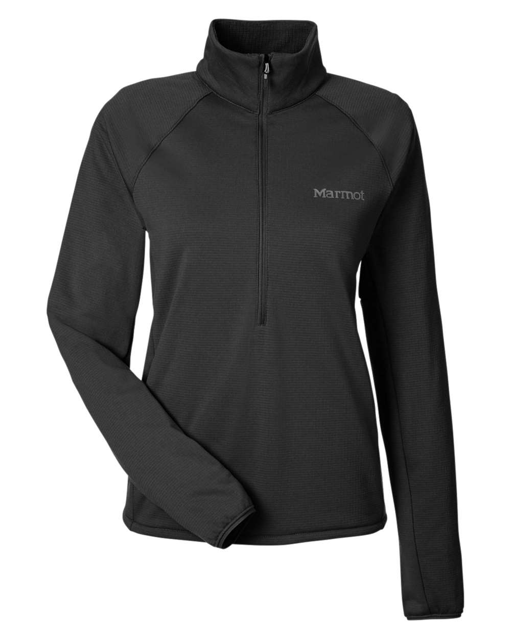 Front View of Black Women&#39;s Leconte Half-Zip Pullover - M15391