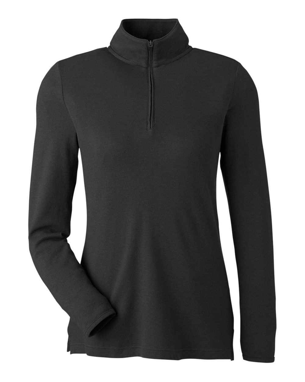 Front View of Black Women's New Classics® Performance Quarter-Zip Pullover - DG400W