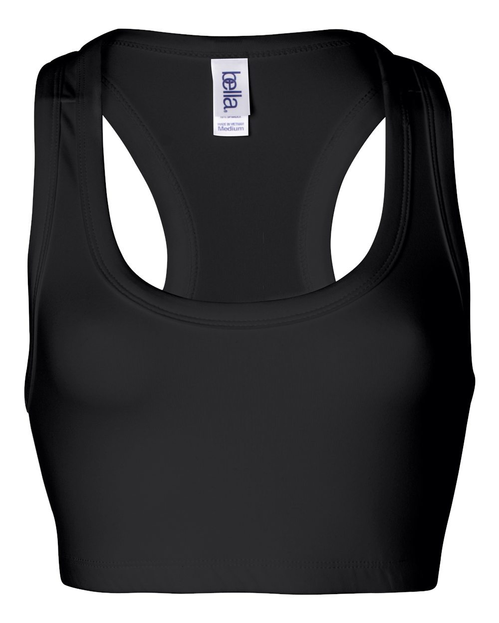 Front View of Black Women&#39;s Nylon Spandex Sports Bra - 970