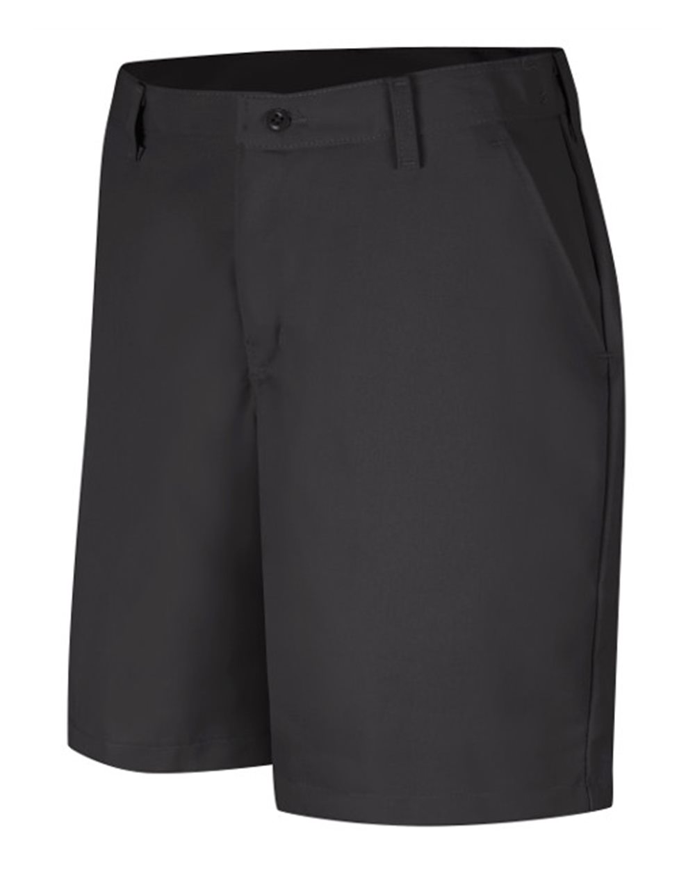 Front View of Black Women's Plain Front Shorts, 8 Inch Inseam - PT27