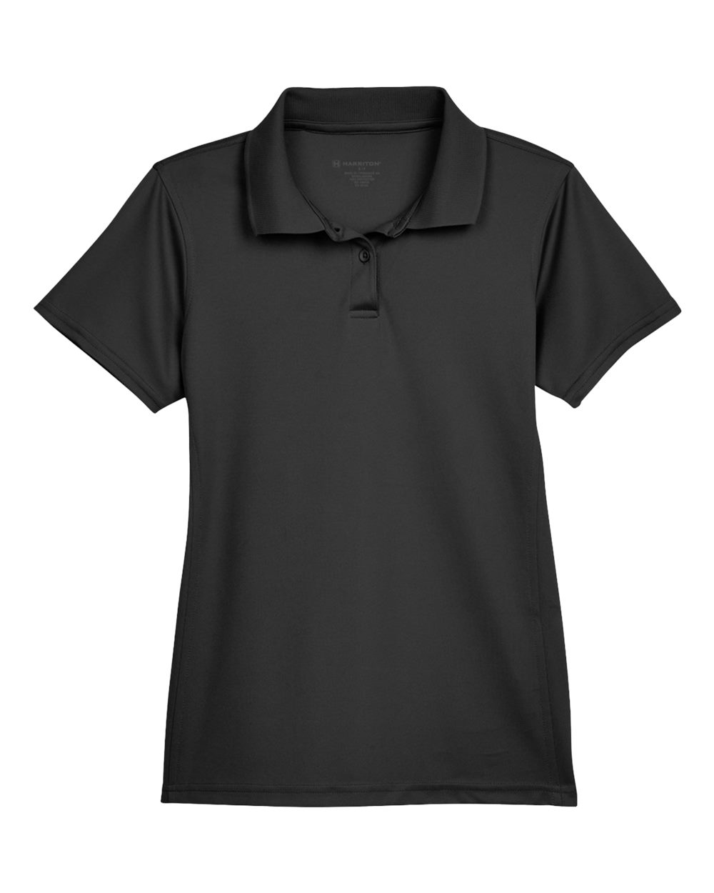 Front View of Black Women's Polyester Jersey Polo - M315W