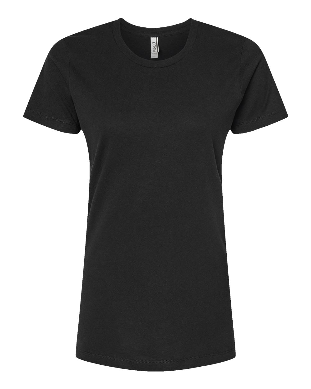 Front View of Black Women's Premium Cotton T-Shirt - 516