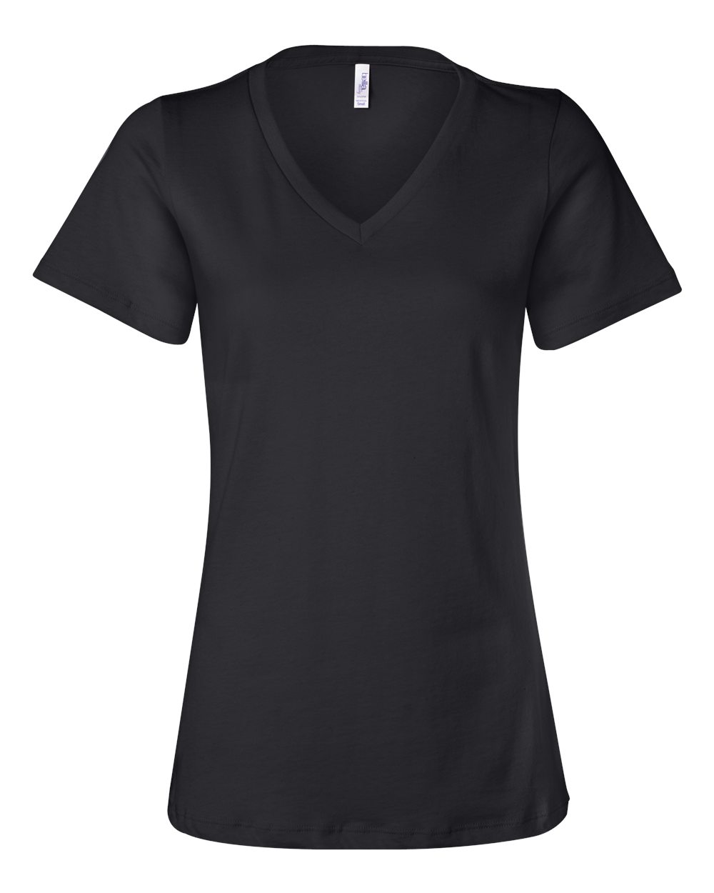Black Women’s Relaxed Jersey V-Neck Tee - 6405