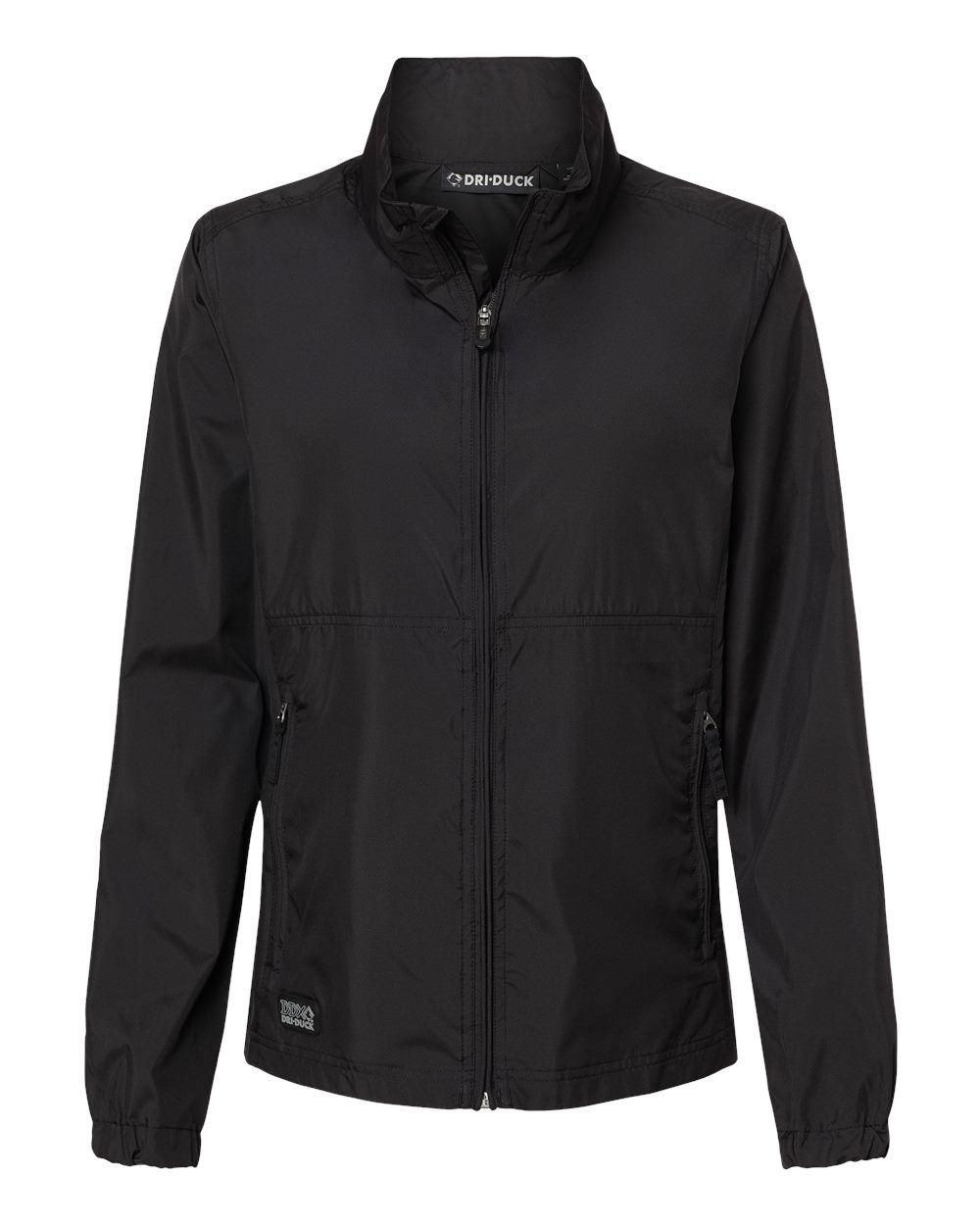 Front View of Black Women's Riley Packable Jacket - 9403