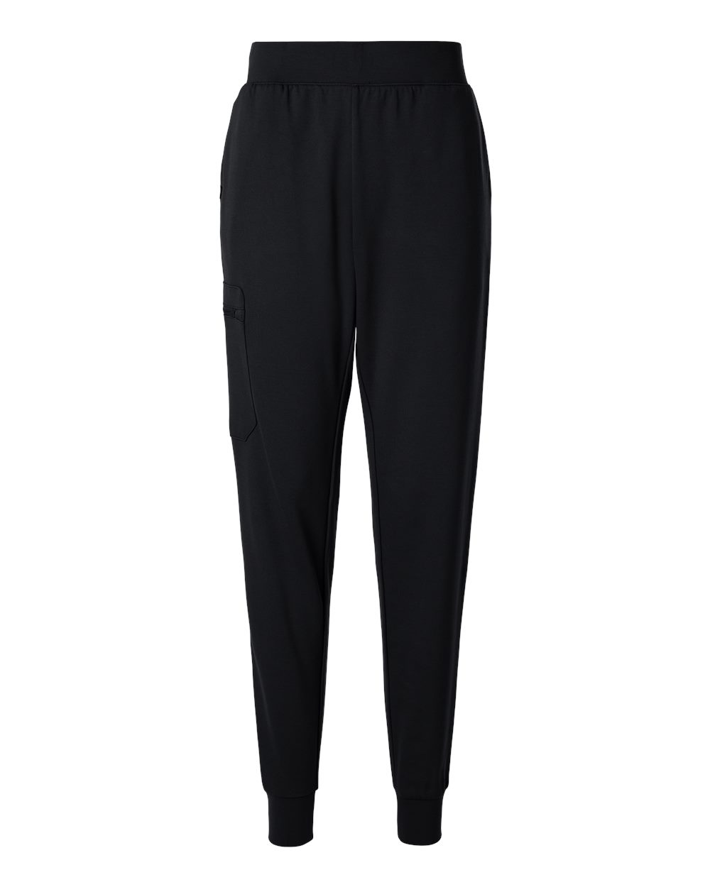 Front View of Black Women's Rubi Ultrasoft Scrub Joggers - Petite Sizes - W40001P