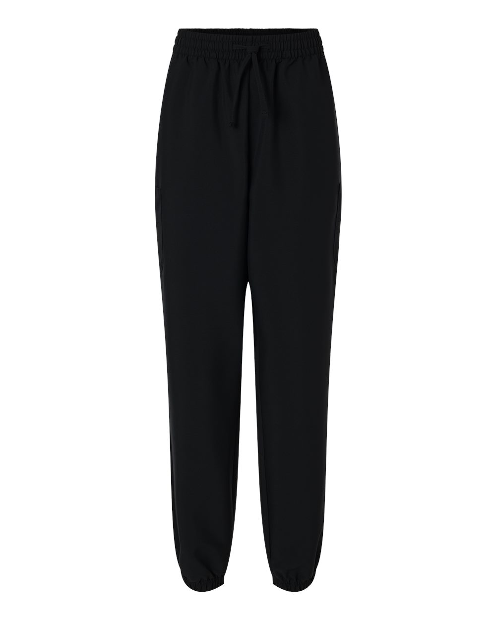 Front View of Black Women's Scrub Joggers - HSB001