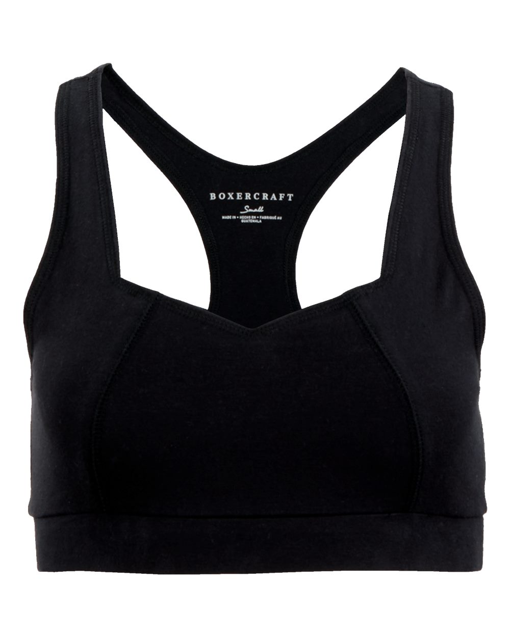 Front View of Black Women's Sweetheart Sports Bra - BW2701