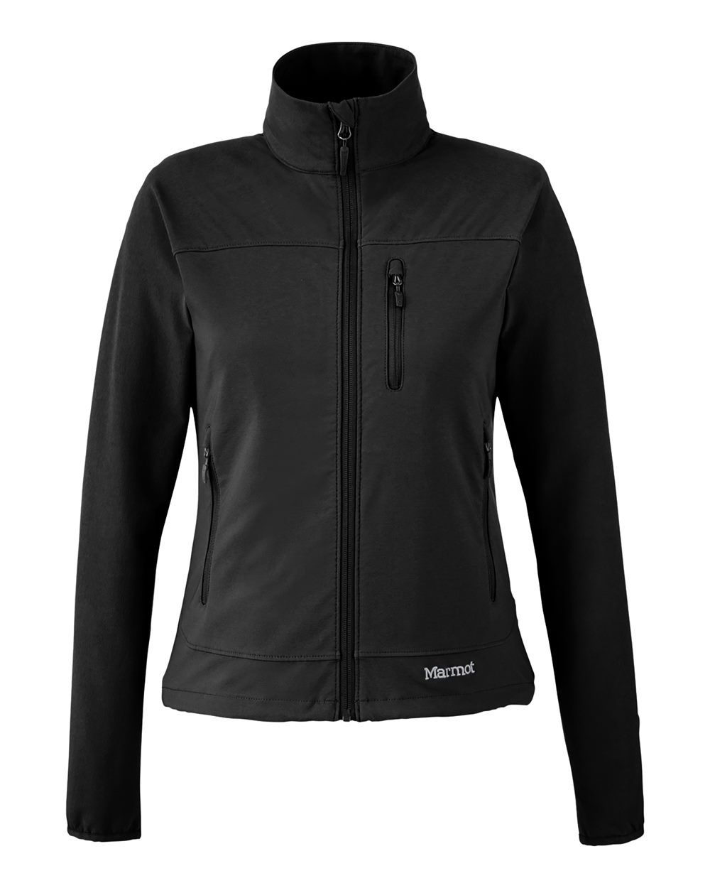 Front View of Black Women's Tempo Lightweight Jacket - M16079