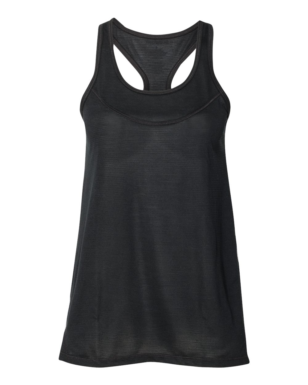 Front View of Black Women's Tiger Slub Racerback Tank Top - T81