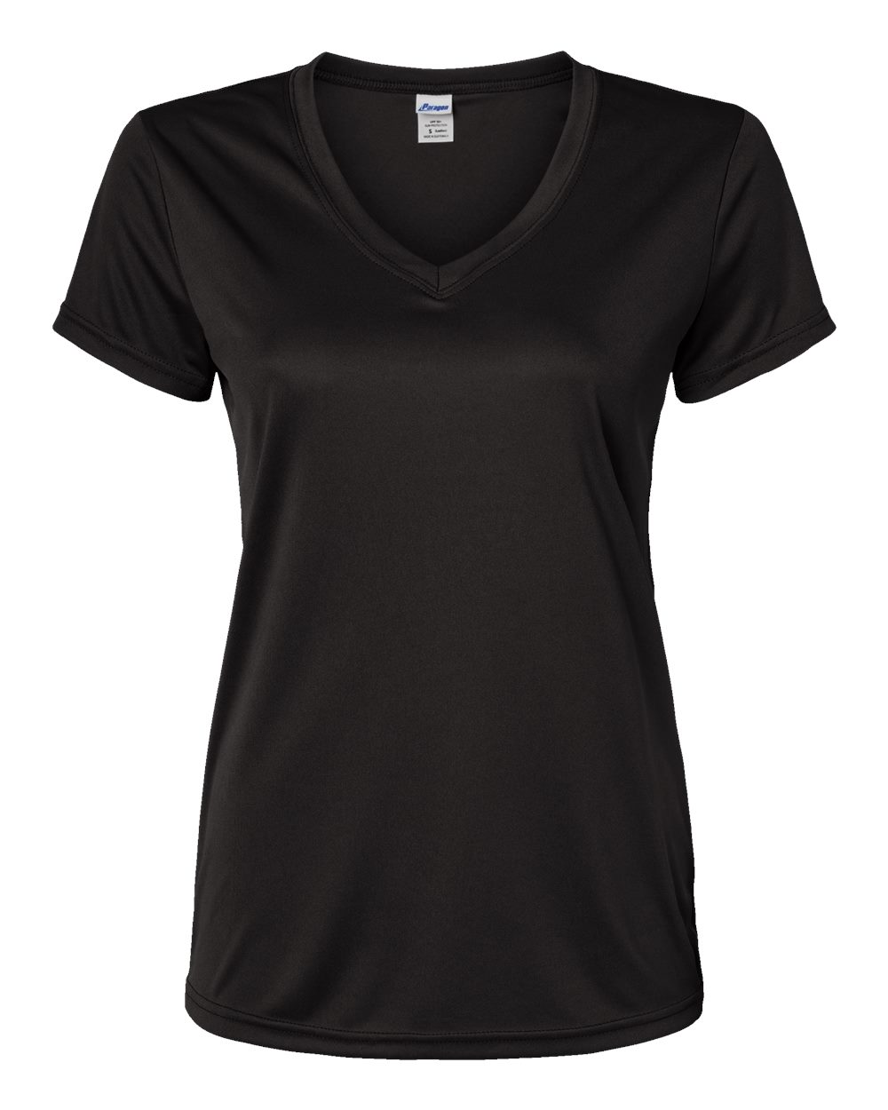 Front View of Black Women's Vera V-Neck T-Shirt - 203
