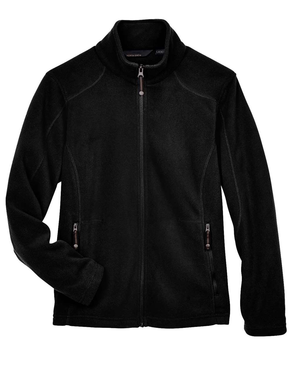Front View of Black Women&#39;s Voyage Fleece Jacket - 78172