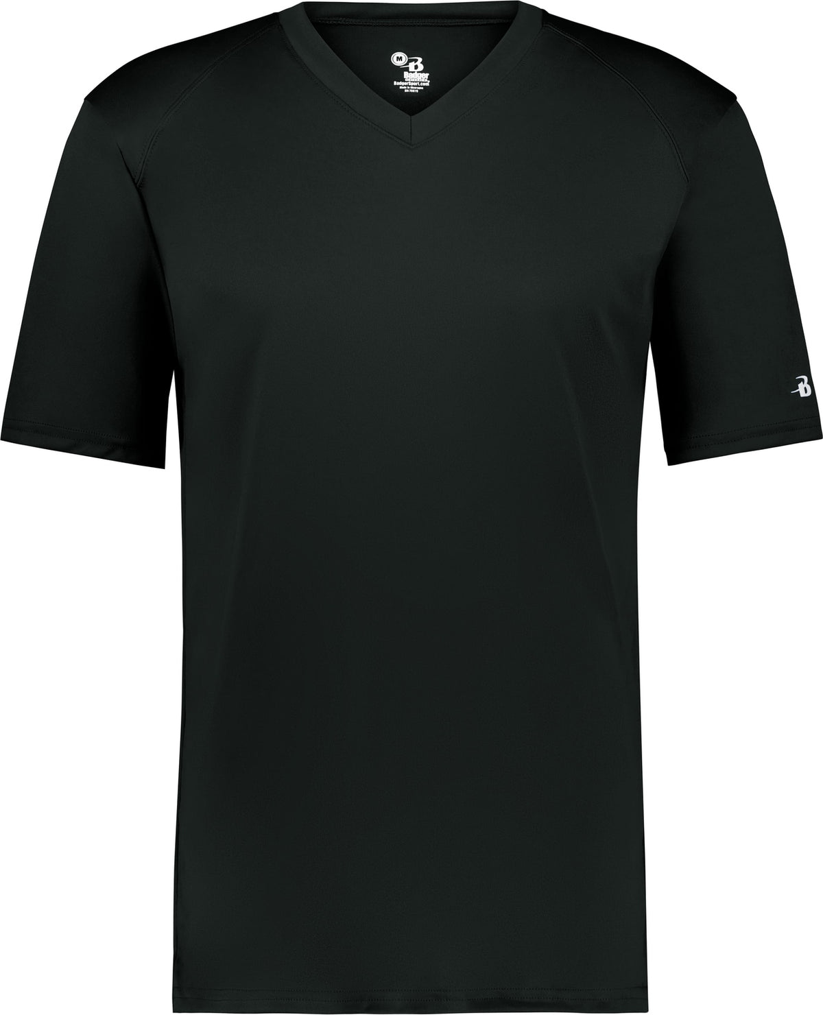 Front View of BLACK YOUTH B-CORE V-NECK TEE