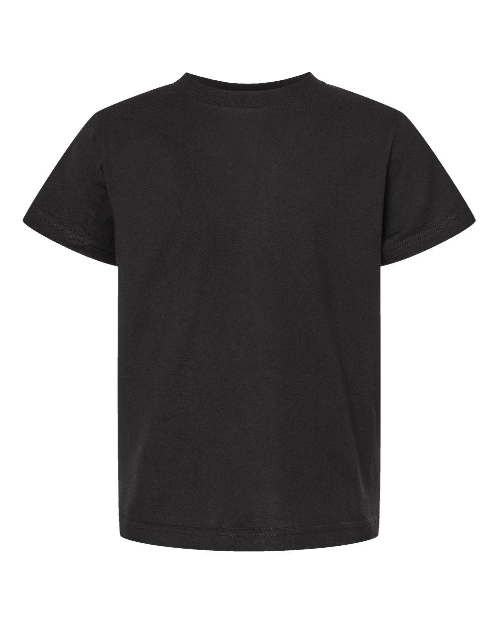 Front View of Black Youth Fine Jersey T-Shirt - 235