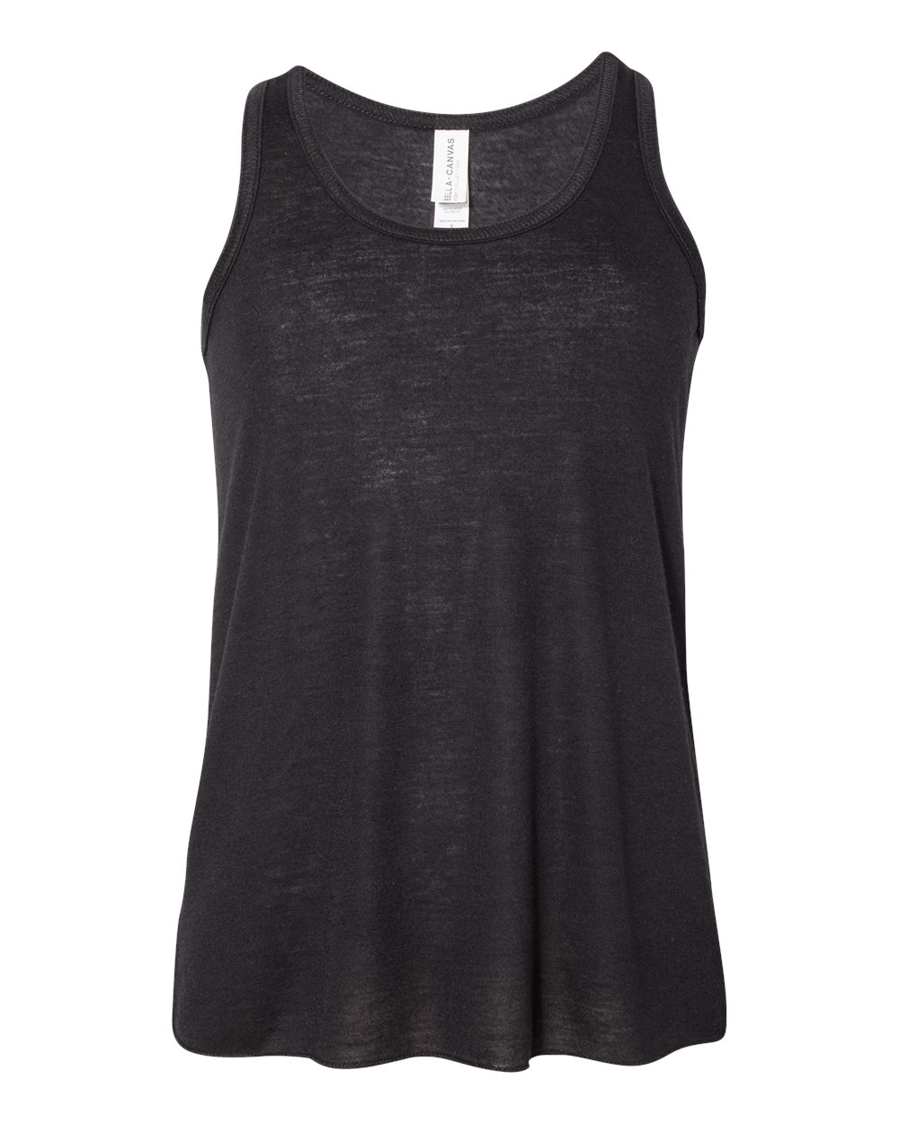 Front View of Black Youth Flowy Racerback Tank - 8800Y