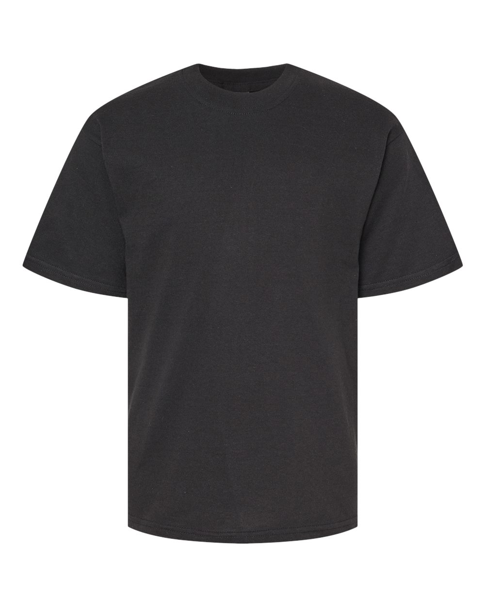 Front View of Black Youth Gold Soft Touch T-Shirt - 4850